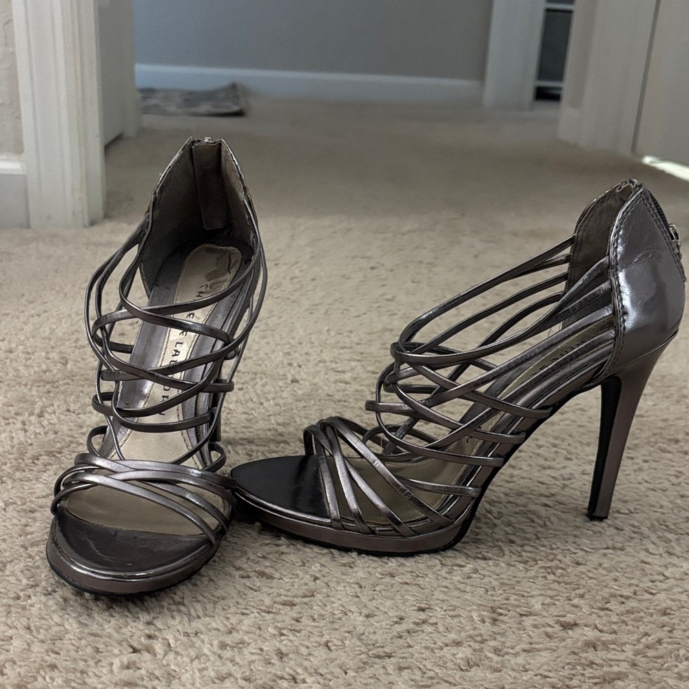 Chinese Laundry Metallic Strappy Heels
